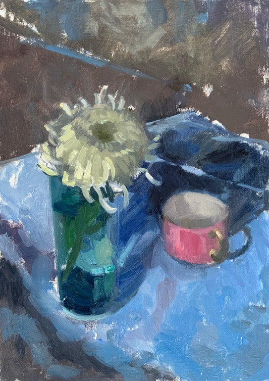 Chrysanthemum and Pink Mug