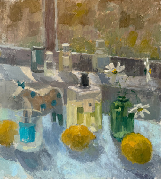 Bottles and Scandi Horse, Afternoon Light